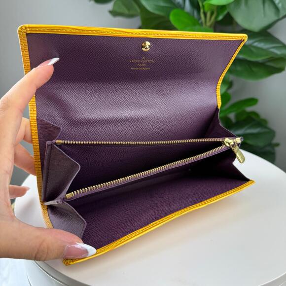 💎✨ Authentic Louis Vuitton Yellow Epi Leather Sarah Long Wallet - Picture 6 of 7